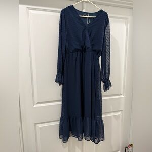 Elegant Navy Blue Maxi Dress